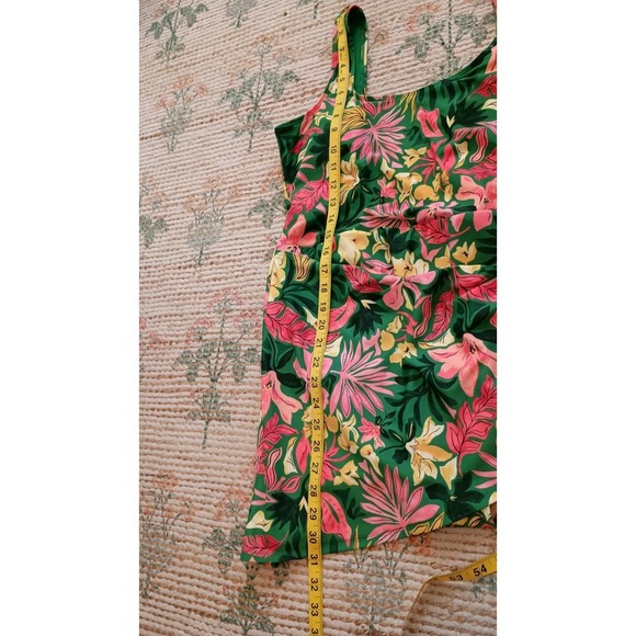 NWT Old Navy Green Floral Side Tie Swim Dress Built In Briefs Padded Vacation - Picture 12 of 14